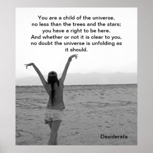 Desiderata-Kind des Universums Poster