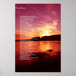 Desiderata Leinwand Poster