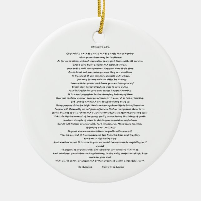 DESIDERATA MAX ERHMANN ORNANATION KERAMIK ORNAMENT (Vorne)