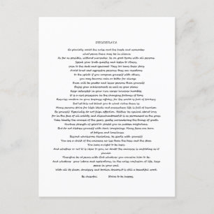 DESIDERATA MAX ERHMANN POSTKARTE