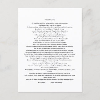 DESIDERATA MAX ERHMANN POSTKARTE