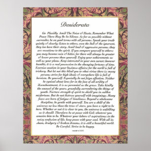 DESIDERATA Mehrfarbenordnung Poster