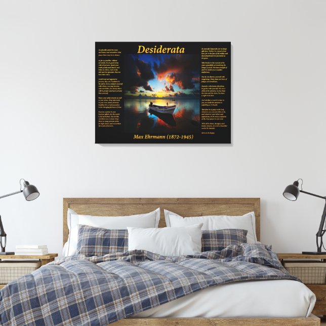 Desiderata mit Einschiff und Ozean Leinwanddruck (Insitu (Schlafzimmer))