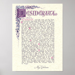 DESIDERATA mit florentinischen Farben Poster