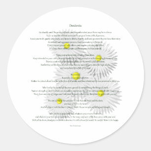 Desiderata mit Gänseblümchen Runder Aufkleber