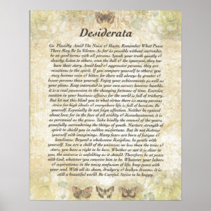 DESIDERATA mit vorsichtigen Schmetterlingen Poster