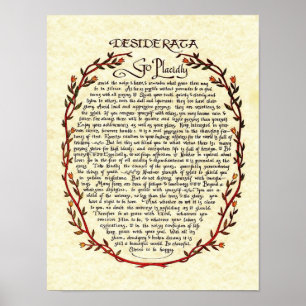 DESIDERATA mit Wreath Trim Poster