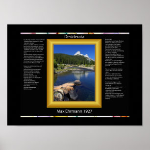DESIDERATA Mountain Lake Posters Poster