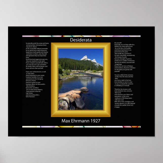 DESIDERATA Mountain Lake Posters Poster (Vorne)