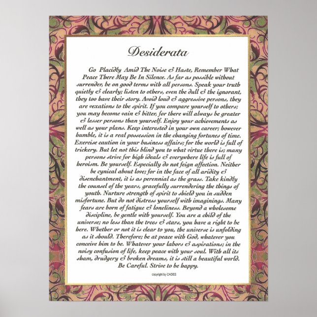 DESIDERATA Multicolor Trim Poster (Vorne)