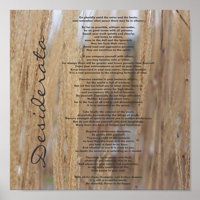 Desiderata Nature Poster (Vorne)