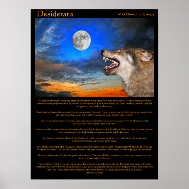 Desiderata Night Howl Posters Poster (Vorne)