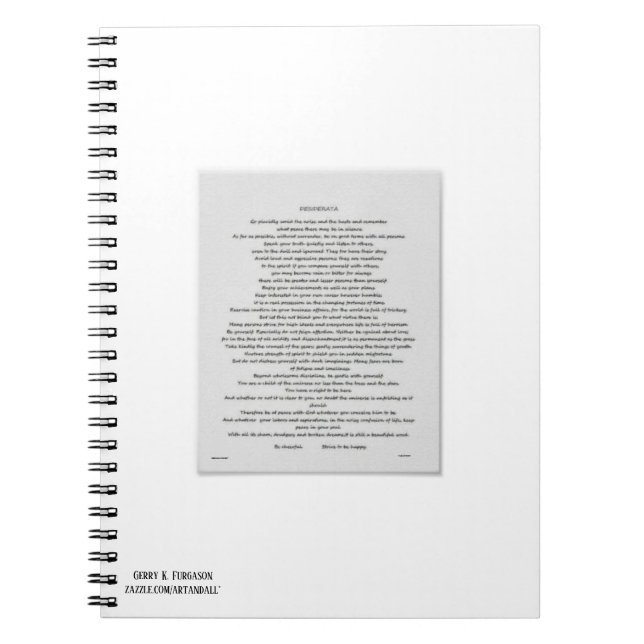 DESIDERATA NOTIZBLOCK (Vorderseite)