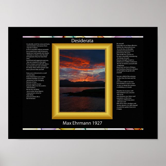 DESIDERATA Ocean SunAufsteigende Plakate (Vorne)