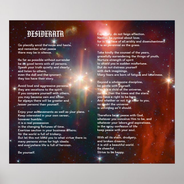 Desiderata on Coronet Galaxy Poster (Vorne)