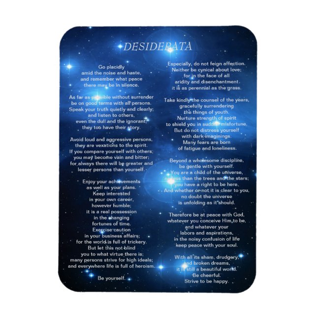 Desiderata on Pleiades Galaxy Magnet (Vertikal)