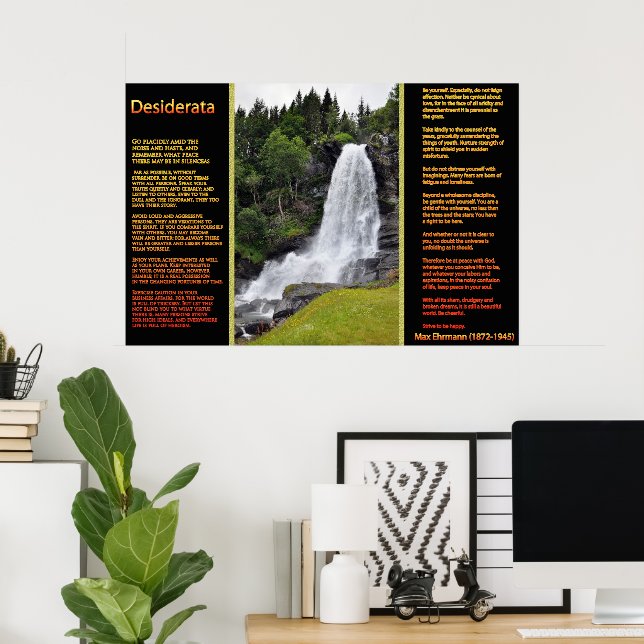 DESIDERATA Orange Waterfall Poster 13 (Heimbüro)