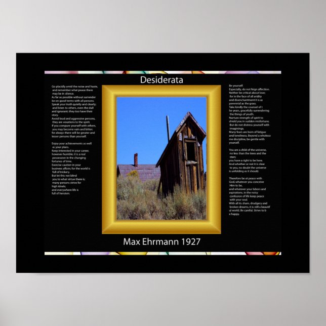 Desiderata Out House Poster (Vorne)
