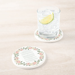 Desiderata Pink Rose Wreath Getränkeuntersetzer