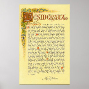 DESIDERATA Plakat durch maximales