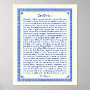 Desiderata Plakatdruck, mittelalterliches Design,  Poster