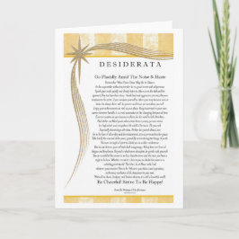 Desiderata Poem Gold Star Designer Karte