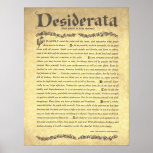 DESIDERATA Poem=Max Ehrmann=Parchment Sammlung Poster