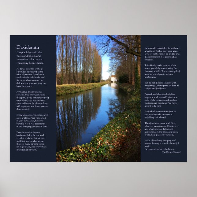 Desiderata Poem - Millhouse Canal Scene Poster (Vorne)