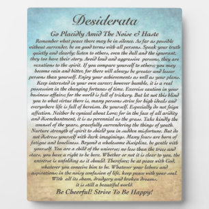 Desiderata Poem on Watercolor Beach Fotoplatte