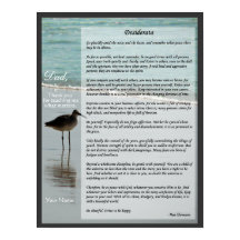 Desiderata Poem - Seagull on Beach Scene Poster