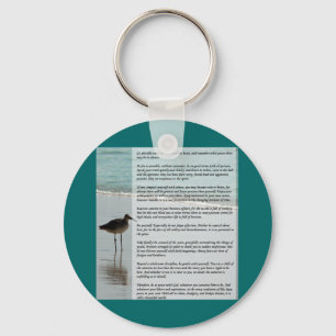 Desiderata Poem - Seagull on the Beach Scene Schlüsselanhänger