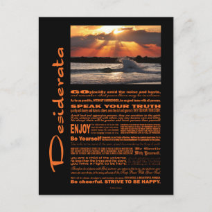 Desiderata Poem Wave Hugging Sunset Postkarte