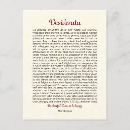 Desiderata Postcard | Desiderata Mini Art Postkarte