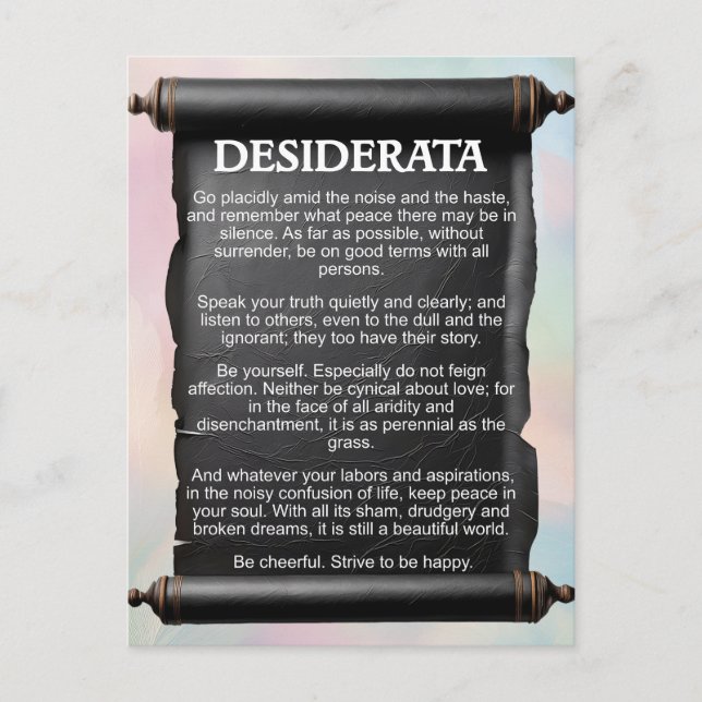 Desiderata Postcard Postkarte (Vorderseite)