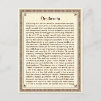 Desiderata Postcard Postkarte