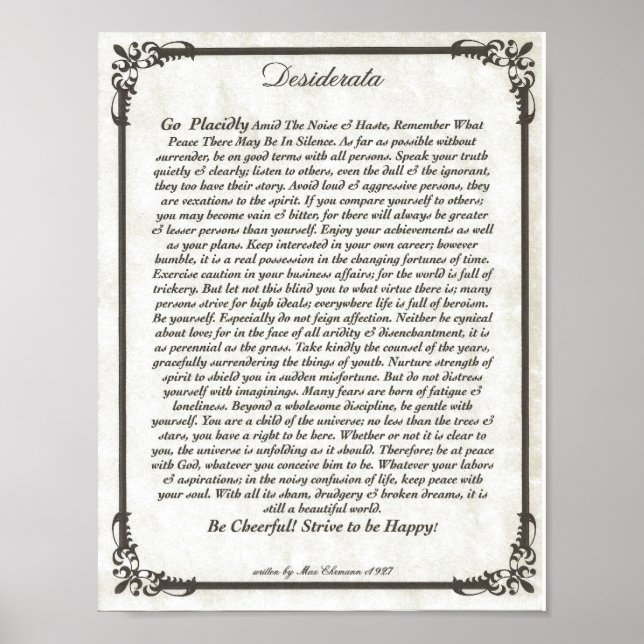 DESIDERATA Poster (Vorne)