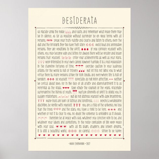 Desiderata Poster (Vorne)