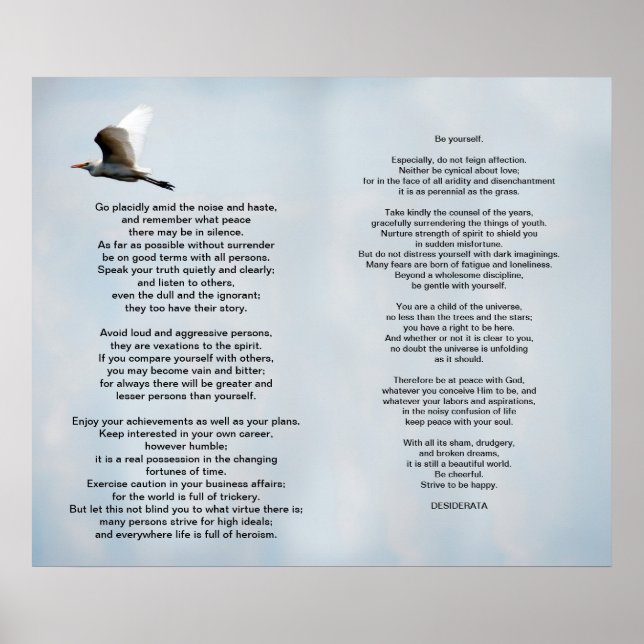 Desiderata Poster (Vorne)