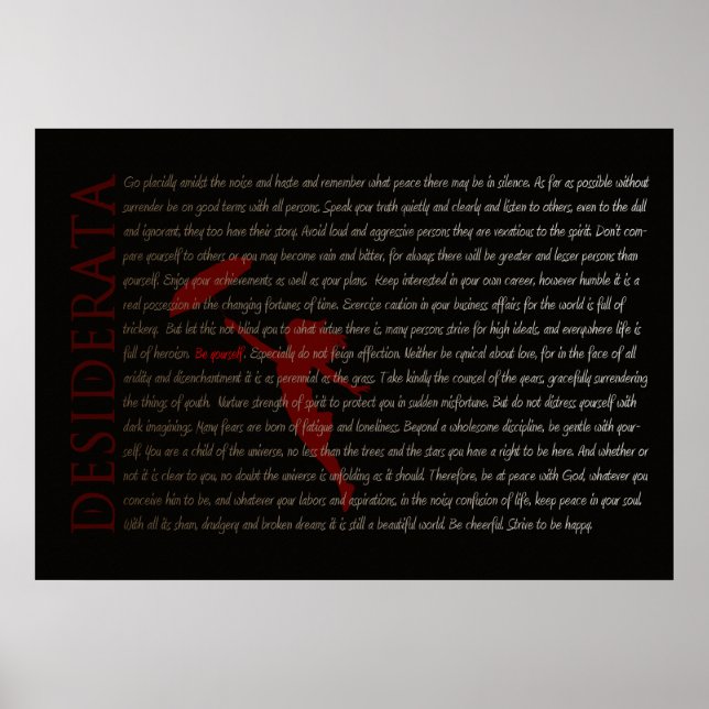 Desiderata Poster (Vorne)