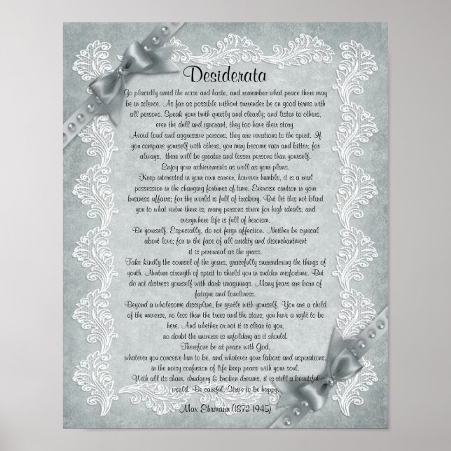 Desiderata Poster (Vorne)