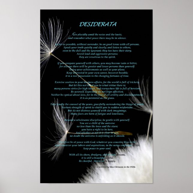 Desiderata Poster (Vorne)