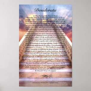 DESIDERATA Poster auf der Treppe zum Himmel