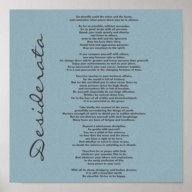 Desiderata Poster - Hintergrundfarbe ändern (Vorne)