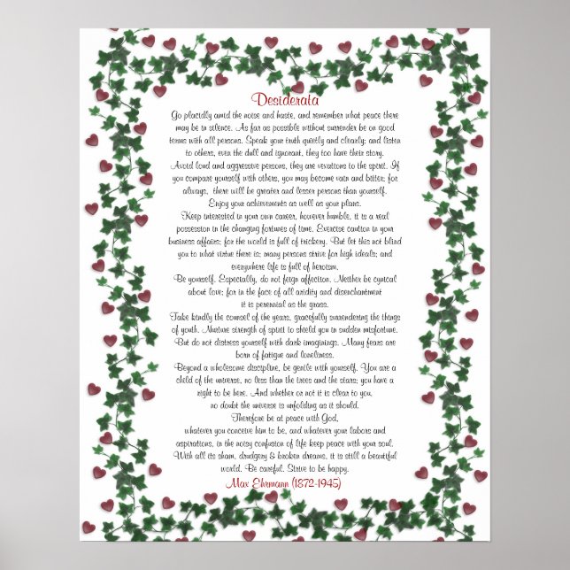 Desiderata Poster Ivy Hearts (Vorne)