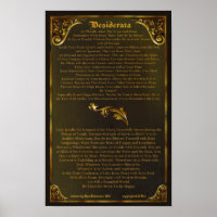 DESIDERATA-Poster-Max Ehrmann-11x17-Gold-Barock