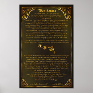 DESIDERATA-Poster-Max Ehrmann-11x17-Gold-Barock Poster