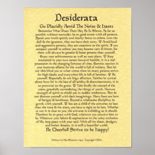 DESIDERATA Poster Max Ehrmann-Mittelalterliche Kal