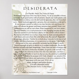 Desiderata Poster=Meditating Yoga Yin Yang Entwurf Poster