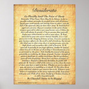 DESIDERATA Poster von Max Ehrmann=16x20 Fossil