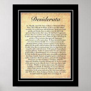 DESIDERATA Poster von Max Ehrmann=Fossil